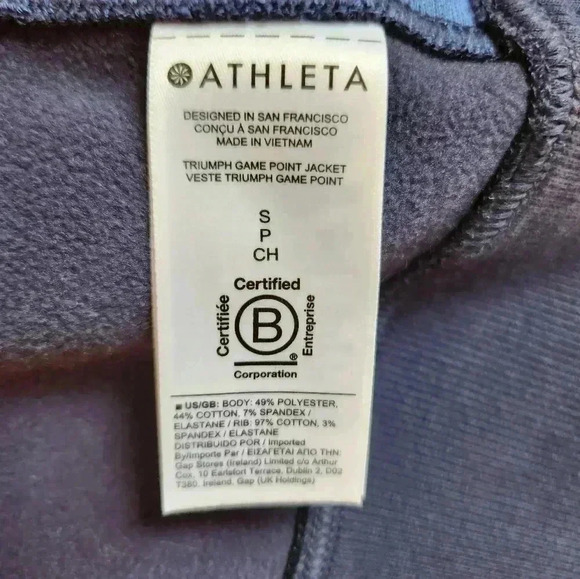 Athleta Jacket Triumph Game Pointe Full Zip Blue Size S - Picture 14 of 14